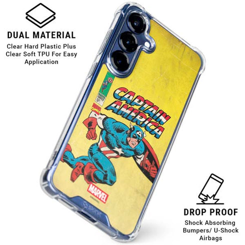 Marvel Classic Comics Captain America Galaxy S25 Clear Case
